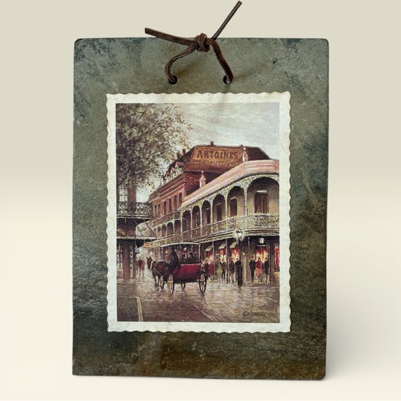 Other - Vintage NEW ORLEANS Roofing Slate Art Wall Plaque St. Louis at Royal Coleman